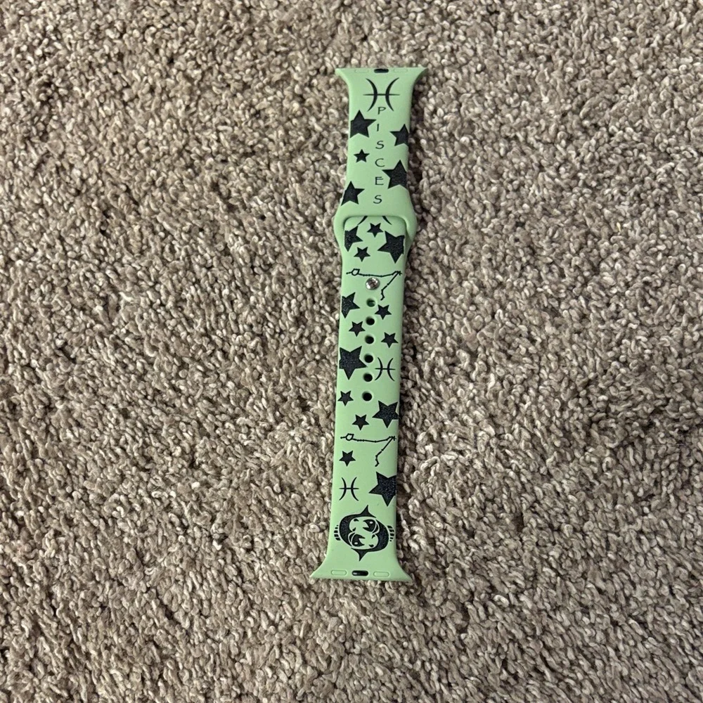 Green Pisces Zodiac Silicone Apple Watch Band